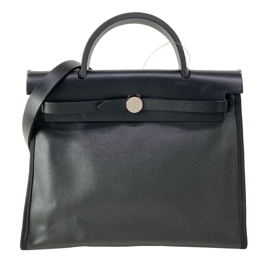 Hermès Her Bag Zip PM Handbag Toile Ash Berlinne Vache Hunter